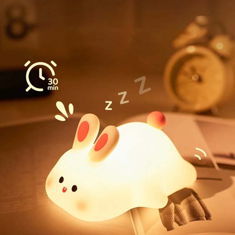 シリコン製ウサギのナイトライト:夜の優しさと安全