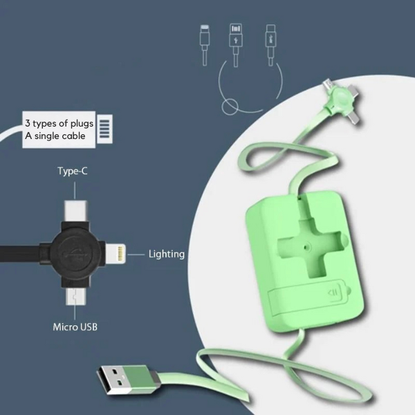 Kabel 3 w 1 z funkcją zwijania - Wszechstronność i przenośność