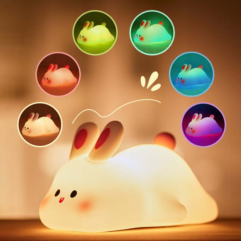 シリコン製ウサギのナイトライト:夜の優しさと安全